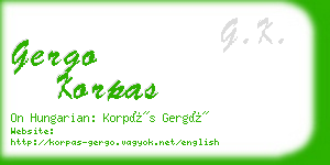 gergo korpas business card